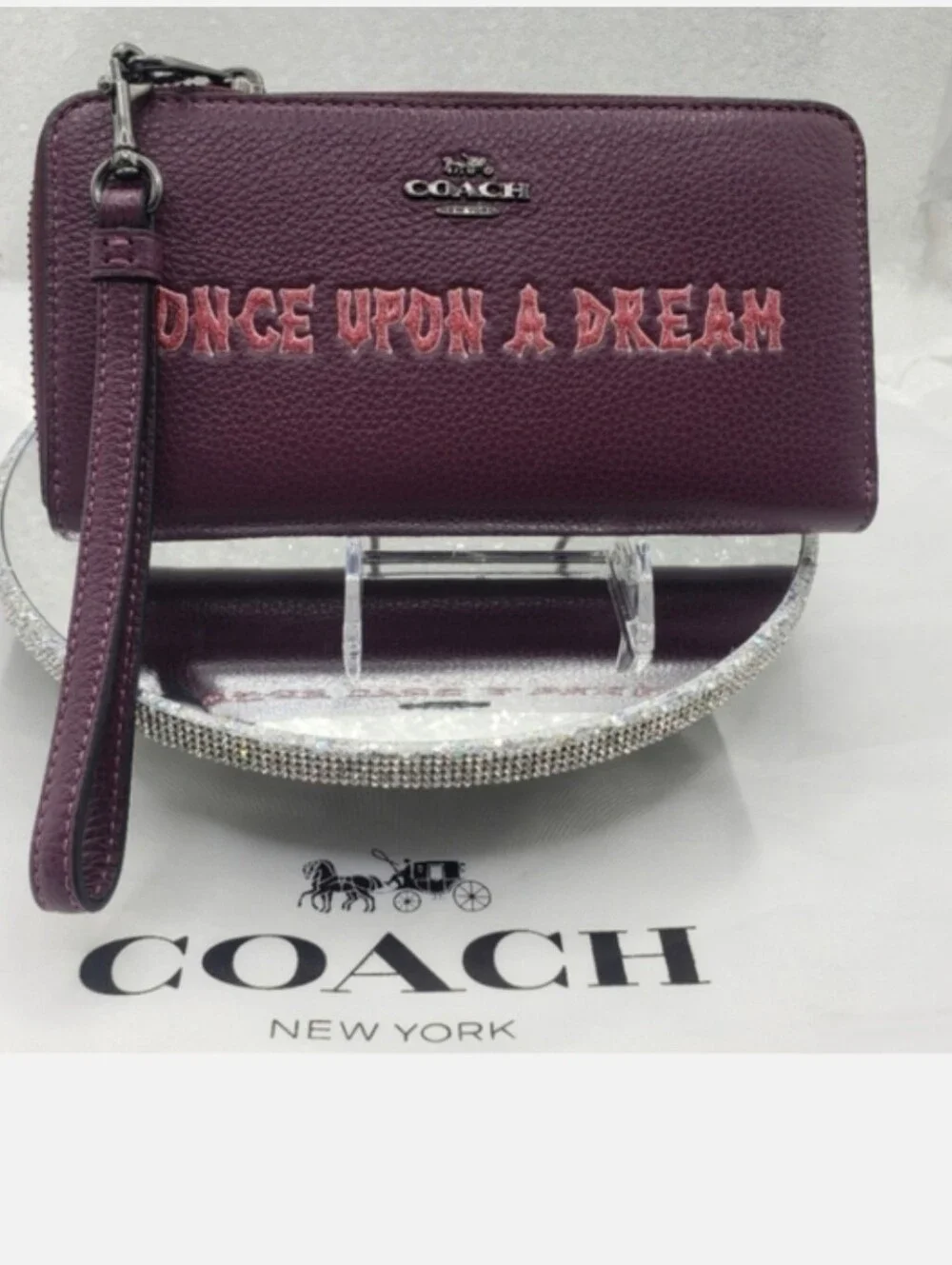 Coach x Disney Long Zip Around Wallet Once Upon A Dream Wrist Strap